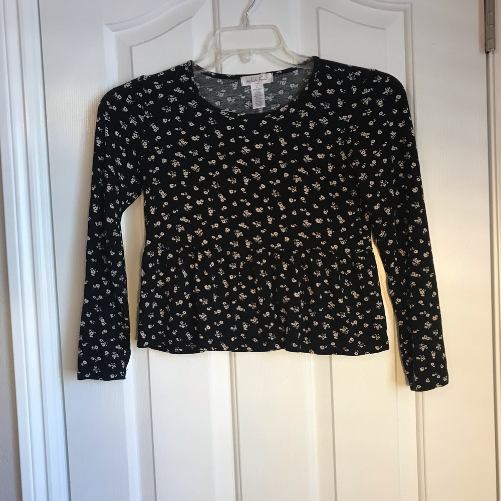 Tilly’s White Fawn Peplum Crop Top Size L